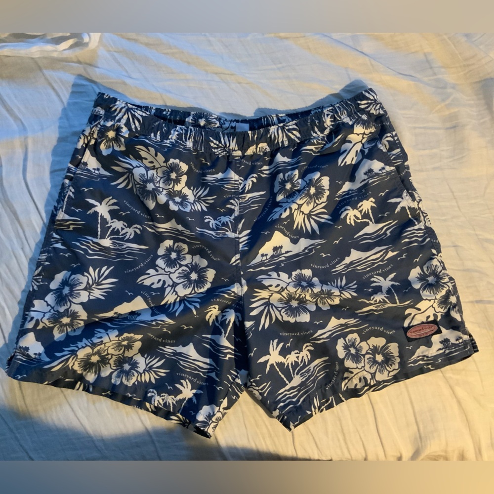 Vineyard Vines Blue and White Swim Trunks